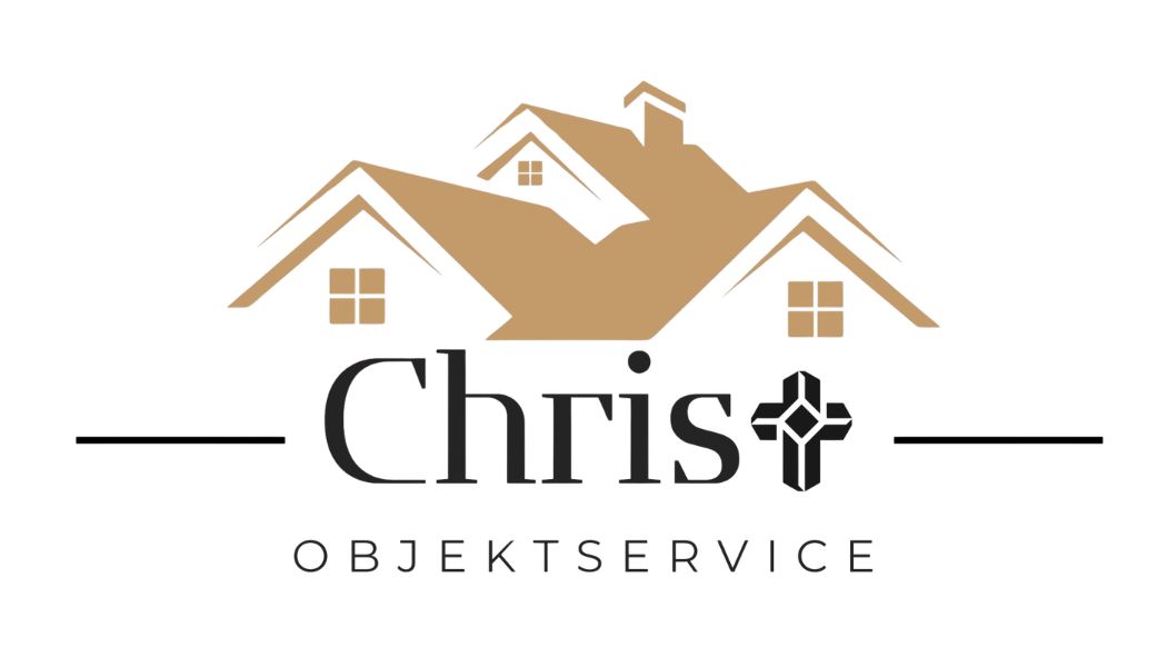 Christ Objektservice – Logo mit goldenen Hausdächern